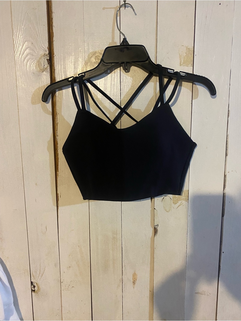 lululemon athletica DUPE- Black Workout Top with Reflective Logo